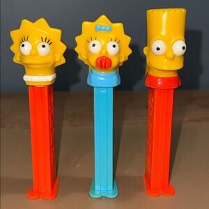 Vintage The Simpsons pez dispensers Bart Lisa and Maggie kids siblings novelty
